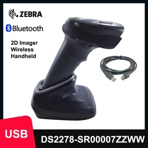 Zebra DS2278-SR00007ZZWW Wireless 1D/2D Bluetooth USB Barcode Scanner w/ Cradle - Picture 1 of 9