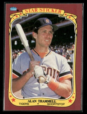 1986 Fleer Star Stickers #121 Alan Trammell Detroit Tigers - Image 1 of 2