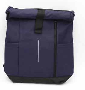 Kleiner Roll Top Rucksack Damen Mädchen blau NL - Bild 1 von 5