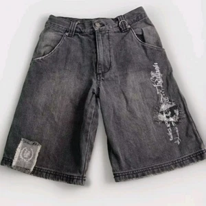 Bad Boy Kids Shorts Jorts Size 8 Y2K Vintage Skate Streetwear Graphic Print VGC - Picture 1 of 7