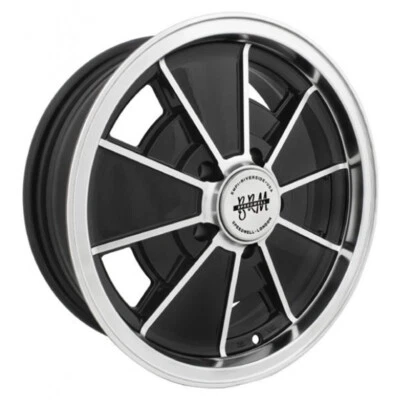 EMPI VW BRM 5-Lug 15X5.5 5X112 ET12 Gloss Black/Polished and Edges (Qty of 4) Foto 1 de 2