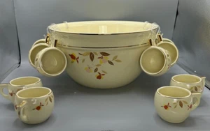 1993 Hall Jewel Tea Company Herbstblatt Stanzschüssel und 12 Tassen Sammlerclub - Bild 1 von 18