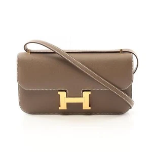 HERMES Constance Elan Schultertasche Epsom Leder Braun Etoupe Grau Gebraucht GHW - Bild 1 von 6