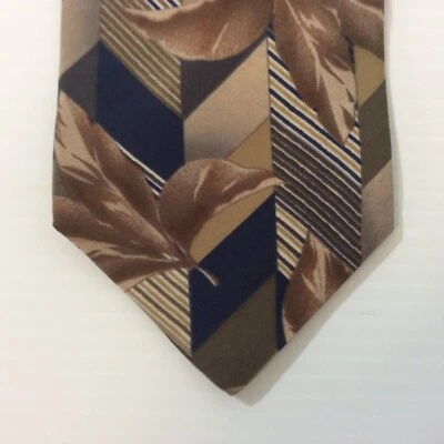 STRUCTURE Mens Neck Tie Silk Tan Blue USA 3.75 in - Image 1 of 4