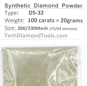 Polvo de molienda de diamantes malla 200/230, arena 200, peso = 100 quilates = 20 gramos - Imagen 1 de 7