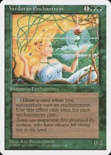 Verduran Enchantress 4th Edition HEAVILY PLD Green Rare MAGIC MTG CARD ABUGames