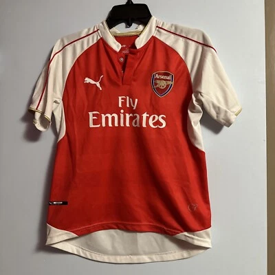Mesut Ozil Arsenal FC Fly Emirates Puma Youth Soccer Jersey RARE READ - Image 1 of 4