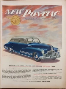 Pubblicità d'epoca 1946 Pontiac blu streamliner berlina stampa - Foto 1 di 1