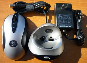 Logitech MX700 Wireless Optical Gaming Mouse M/N M-RY81 Charging Base + Adapter - Picture 1 of 9