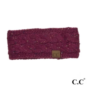 C.C Burgundy Cable Knit Confetti Headwrap - Picture 1 of 1