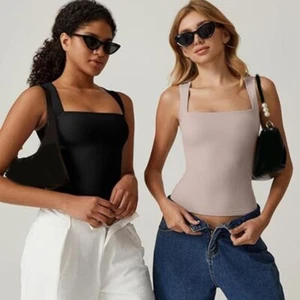 Stylish Square Neck Basic Fitted Tank Top Double Layer Sleeveless Top Dfor Women - Picture 1 of 44