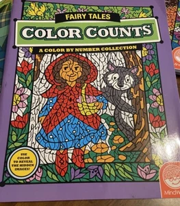 Malbuch für Erwachsene Märchen Farbe nach Anzahl versteckte Bilder 2014 Made USA - Bild 1 von 4