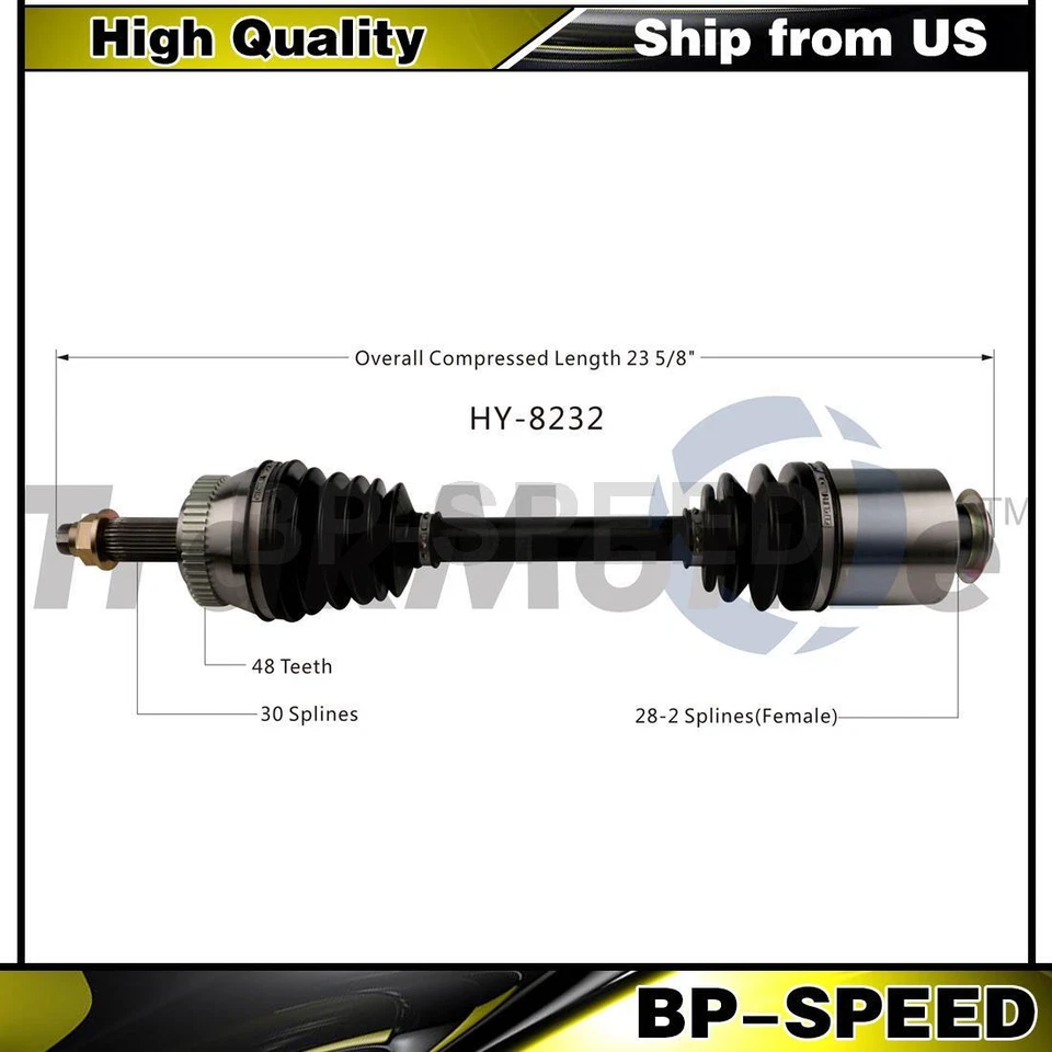 Eixo dianteiro direito passageiro CV compatível com 2012 Hyundai Azera 2013 Hyundai Azera - Imagem 1 de 1