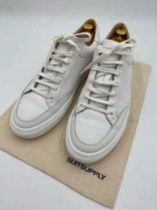 Herren Suitsupply Weiß Sneaker Gemasert Kalbsleder Größe EU45 UK11 US12 - Bild 1 von 15