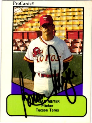 Brian Meyer 1991 ProCards Minor League - #192  Signed Tucson Toros - Image 1 of 2