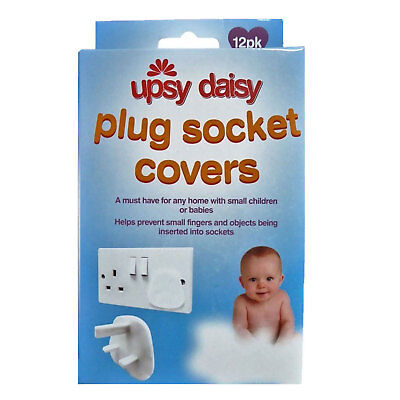 Upsy Daisy 3 Pin Plug Socket Covers - 12 Pack Child Baby Proof Protector • 3.75£