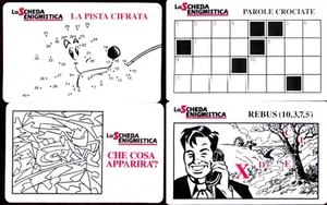 G 1179 C&C 3252 4 SCHEDE NUOVE MAGNETIZZATE ENIGMISTICA DIFETTO COME FOTO - Foto 1 di 2