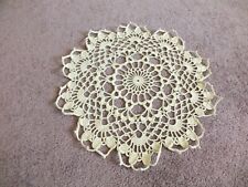 Beautiful Handmade Collectible Crocheted Doily Table Linen Beige 13" NICE