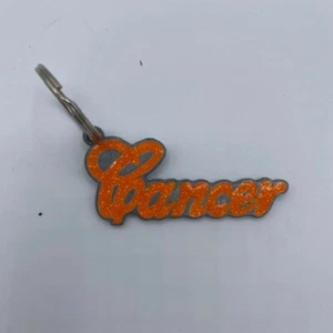 Vintage Zodiac Cancer Astrological Sign Metal Key Chain Ring - Picture 1 of 2