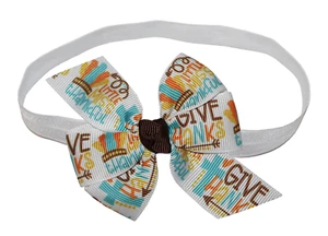 WD2U Baby Mädchen 3" Little Miss Thankful Haarschleife Säugling Stretch Stirnband - Bild 1 von 3