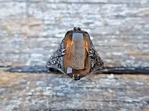 Anello Donna Argento Vecchio Vintage Pietra Naturale Sterling 925 - Foto 1 di 9