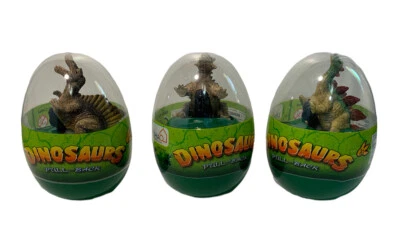 Dinosaur Toy Fun Pull Back Cars inside 3 Jumbo Easter Eggs Prefilled Large - Image 1 of 4