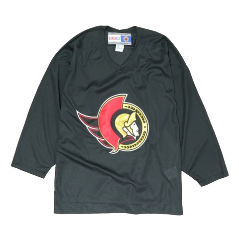 Vintage Ottawa Senators CCM Hockey Jersey Size Medium Black 90s NHL Cover
