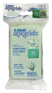 Esponja de jabón de aloe vera T.TAiO Esponjabon 4,20 oz todo tipo de piel clínicamente probada - Imagen 1 de 2