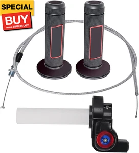 7/8" 22mm Twist Throttle Accelerator Handle Grips and Cable Set Switch Replaceme - Picture 1 of 7