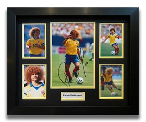 CARLOS VALDERRAMA HAND SIGNED FRAMED PHOTO DISPLAY - COLOMBIA AUTOGRAPH 2. - Picture 1 of 1