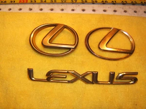 Lexus 90-94 LS 400 GOLD plated Front G /REAR plastic Genuine Lexus OEM 3 Emblems - Bild 1 von 20