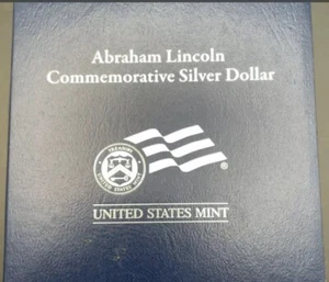 2009 Abraham Lincoln Commemorative PROOF Silver Dollar Coin (includes Box & COA) - Picture 1 of 3
