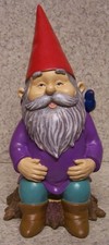 Garden Accent Extra Large Purple Gnome NEW Freestanding 10" tall