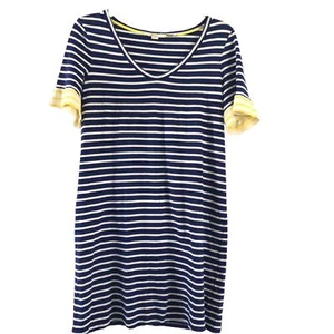Boden Petite Imogene Blue White Striped Flutter Sleeve Jersey Dress 6P - Picture 1 of 11