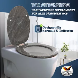 Homseat WC Sitz Toilettendeckel aus MDF Holzkern Toilettensitz mit Klodeckel - Bild 1 von 9
