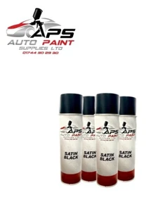 X4 APS SATIN BLACK AEROSOL 500ML - TRADE SPRAY PAINT RATTLE CANS AUTO PAINT - Picture 1 of 2