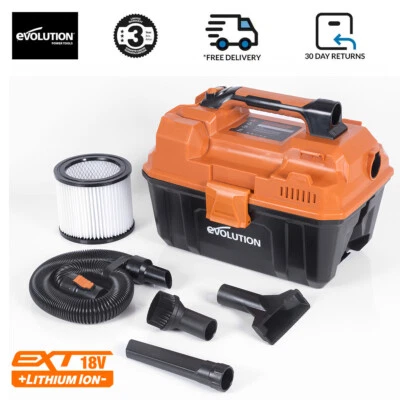 EVOLUTION POWER TOOLS Evolution R11VAC-Li Cordless Wet And Dry Workshop Vacuum 18v Li-Ion EXT