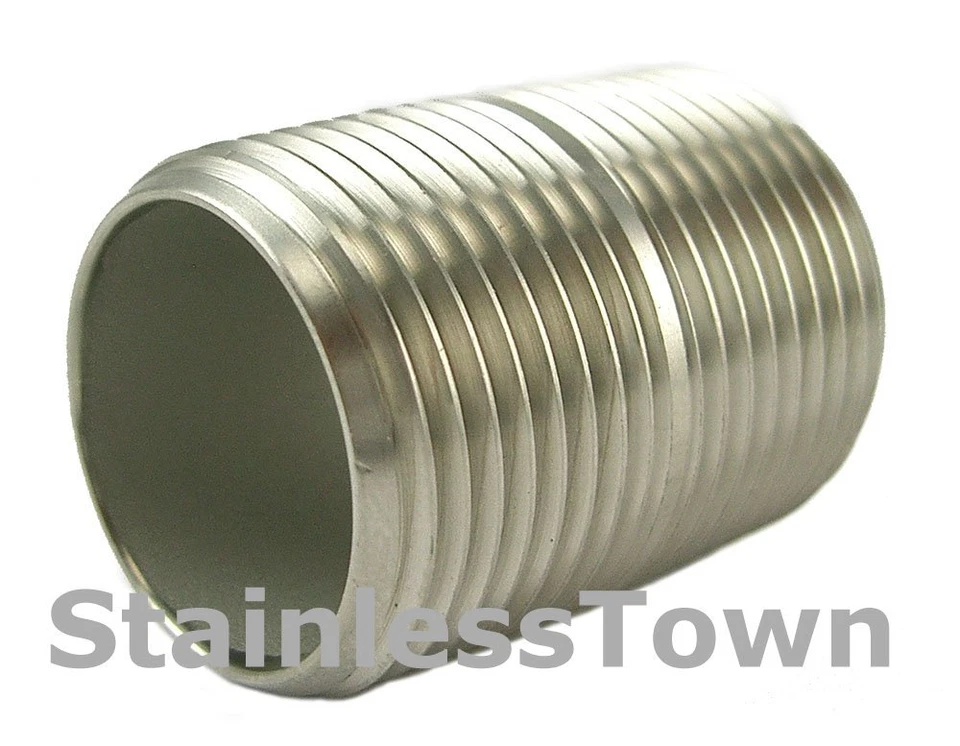 Stainless Steel Pipe Nipple 2" x Close (2") Type 304 18-8 StainlessTown