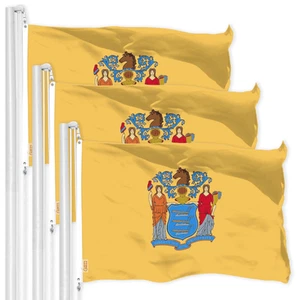 Confezione da 3: New Jersey NJ State Flag 3x5 Ft LiteWeave Pro Series Stampato - Foto 1 di 6