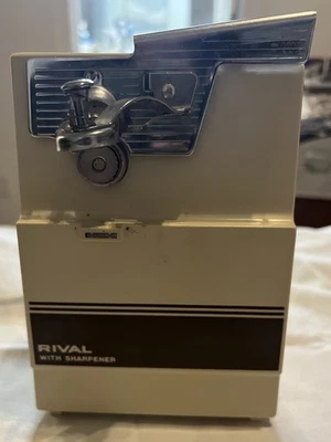 Vintage Rival 782/2 Electric Can Opener w/ Knife Sharpener Vintage Brown And Tan - Image 1 of 4