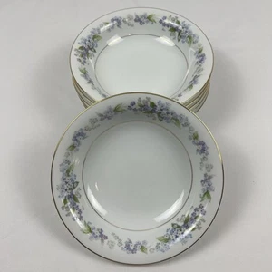 Vintage Noritake China Ramona ciotole ceral #5203 set di 6 viola floreale 7 1/4" - Foto 1 di 7