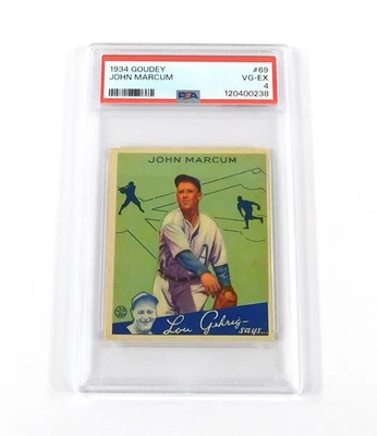 1934 Goudey John Marcum #69 Athletics PSA 4 DF036538 - Image 1 of 4
