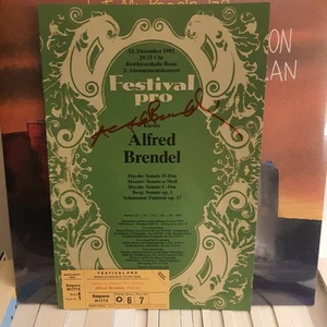 ALFRED BRENDEL  piano ORIGINAL HAND-SIGNED FLYER 1981 AUSTRIA CLASSICAL MUSIC - Picture 1 of 1