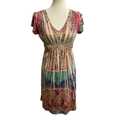 Apt. Vestido 9 Estampado Paisley Cintura Imperio con Detalle de Estrás - Pequeño Mediano Foto 1 de 4