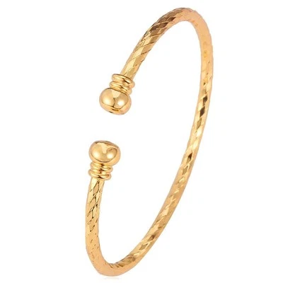 18K Gold Plated Adjustable Bangle Bracelet for Women - Fashion Jewelry Cuff - Image 1 of 4