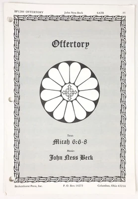 Offertory by John Ness Beck 合唱乐谱 SATB 键盘 1987 — 第 1/4 张图片