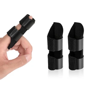 2Pcs Finger Splint Universal Finger Straightener Adjustable Finger Splint(Black) - Picture 1 of 12
