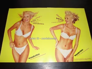 Vintage Wonderbra 4-seitiges Magazin DRUCK AD 1998 SARAH O'HARE sexy Dekolleté - Bild 1 von 2