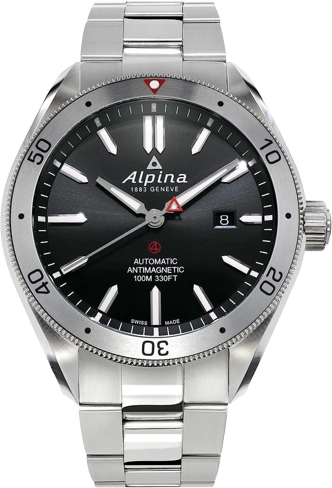 Alpiner 4 AL-525BS5AQ6B 44mm Silver Stainless Steel Case with Silver Stainless Steel Bracelet Men's Wristwatch