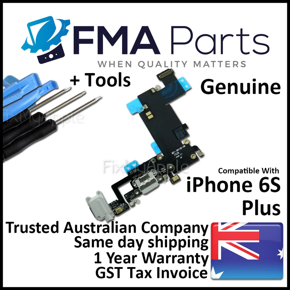 iPhone 6S PLUS OEM Dock Connector Port Microphone Grey Flex Cable Headphone Jack - Image 1 of 4